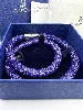 bracelet swarovski stardust double violet en cristaux et maille en nylon métalisé