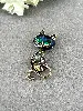 broche chat avec d'oxydes t 2,5 x 6 cm