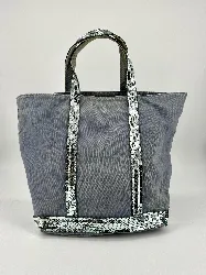 cabas vanessa bruno à paillettes et toile