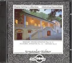 cd mozart : svyatoslav richter - piano sonatas nos. 8, 15 / allegro, andante no. 14 + rondo no. 8 (1991)