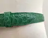 ceinture balenciaga en cuir embossé crocodile vert avec logo bb argenté vieilli taille 70