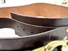 ceinture large gucci en cuir marron et boucle en laiton doré vieilli taille 85/34 réf. 201799