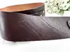 ceinture large gucci en cuir marron et boucle en laiton doré vieilli taille 85/34 réf. 201799