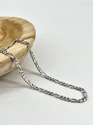chaîne en argent maille figaro l49,5cm argent 925 millième (22 ct) 22,80g