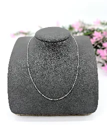 chaîne maille forçat rond en or blanc or 750 millième (18 ct) 2,78g