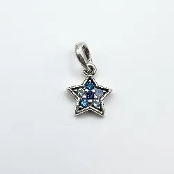 charm pandora argent en forme d'étoile pavée  argent 925 millième (22 ct) 1,47g
