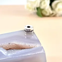 charm pandora clip en argent rangée scintillante rose  argent 925 millième (22 ct) 2,89g