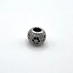 charm pandora en argent fleurs scintillant noires argent 925 millième (22 ct) 1,86g