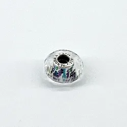 charm pandora en verre de murano ondulé multicolore argent 925 millième (22 ct) 3,08g