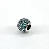 charm pandora rond orné pave bleu argent 925 millième (22 ct) 1,84g