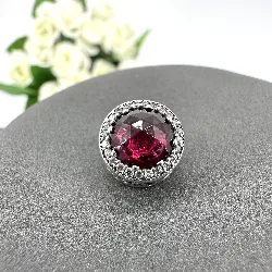 charm pandora rose cerise scintillant en argent, cristal et oxyde de zirconium argent 925 millième (22 ct) 2,36g