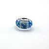 charm pandora verre de murano blanc à gouttes bleues argent 925 millième (22 ct) 3,33g