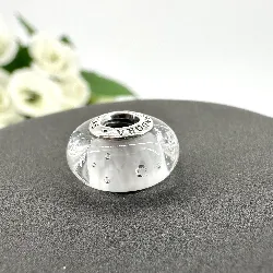 charm pandora verre de murano blanc argent 925 millième (22 ct) 3,24g
