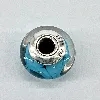 charm pandora verre de murano bleu à motifs argent 925 millième (22 ct) 3,54g