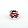 charm pandora verre de murano mutiples fleurs roses argent 925 millième (22 ct) 3,14g