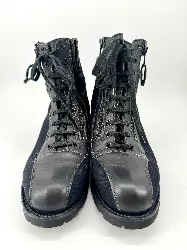 chaussures / bottes oslo en toile et en cuir noir