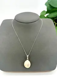 collier argent avec pendentif pierre de corse l41/46cm argent 925 millième (22 ct) 6,42g