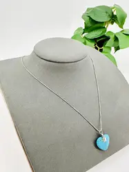 collier argent maille vénitienne et pendentif forme de coeur argent 925 millième (22 ct) 2,85g