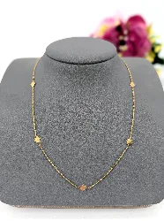 collier maille tournante alternée de 7 motifs étoiles en or or 750 millième (18 ct) 2,79g