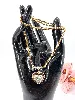 collier orné d'un pendentif coeur en 2 ors pavé de petits diamants d'environ 0,69ct au total or 750 millième (18 ct) 10,85g