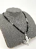 collier pierres noires avec pendentif en argent l47cm argent 925 millième (22 ct) 16,32g
