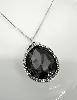 collier swarovski avec pendentif en cristal noir facetté chaîne argenté