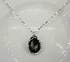 collier swarovski avec pendentif en cristal noir facetté chaîne argenté