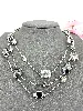 collier swarovski triple rangs en cristaux noirs et blancs