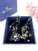 collier swarovski triple rangs en cristaux noirs et blancs