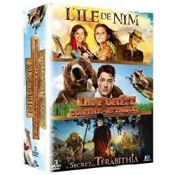 dvd la forêt contre - attaque - l'île de nim - le secret de térabithia - coffret