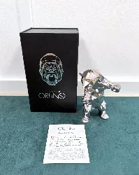 figurine richard orlinski bear spirit standing gold pink