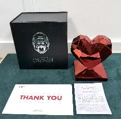 figurine richard orlinski coeur chromé rouge red heart