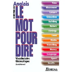 livre anglais, le mot pour le dire - vocabulaire thématique