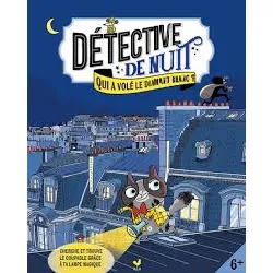 livre détective de nuit - qui a volé le diamant blanc ? - avec lampe magique