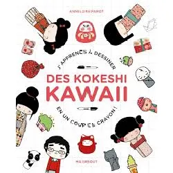 livre je dessine des kokeshi kawai