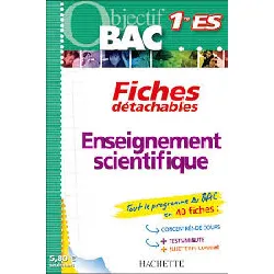 livre objectif bac fiches détachables sciences 1ère es/l