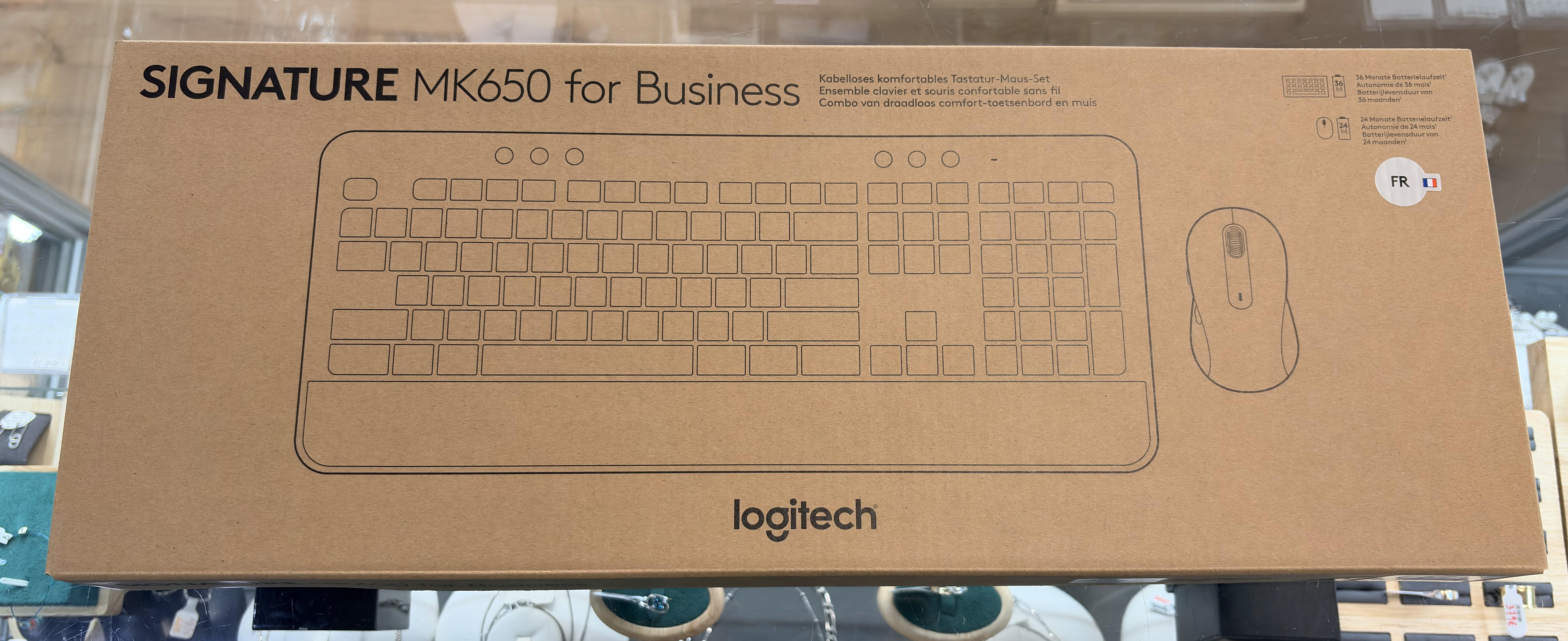 Logitech Signature MK650 Combo for Business - Ensemble clavier et souris - sans fil - Bluetooth LE - AZERTY - Français - graphite