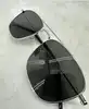 lunettes de soleil aviateur saint laurent sl309 gris foncé monture en métal argenté