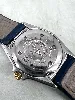 montre breitling callistino b52045 mouvement quartz en acier & or jaune, bracelet en cuir bleu