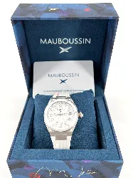 montre mauboussin kab en acier et silicone blanc mouvement quartz