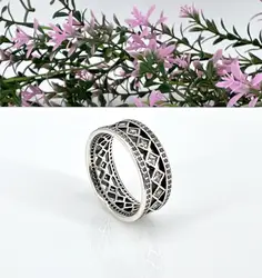 pandora bague argent sertie d'oxydes pavés sur trois rangs argent 925 millième (22 ct) 4,86g