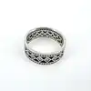 pandora bague argent sertie d'oxydes pavés sur trois rangs argent 925 millième (22 ct) 4,86g