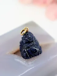 pendentif buddah en lapis-lazuli avec la bélière en or or 750 millième (18 ct) 5,61g