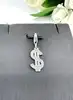 pendentif charm thomas sabo dollar serti d'oxydes de zirconium blancs argent 925 millième (22 ct) 1,83g
