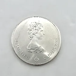 pièce 5 dollars elizabeth ii jeux olympiques de montréal 1976 argent autre millième 24g
