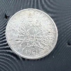 pièce 5 francs semeuse 1961 argent 835 millième 12g