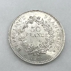 pièce 50 francs hercule 1977 argent 900 millième 29,88g