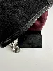 pochette longchamp en toile et cuir noir