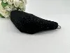 pochette longchamp en toile et cuir noir