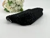 pochette longchamp en toile et cuir noir